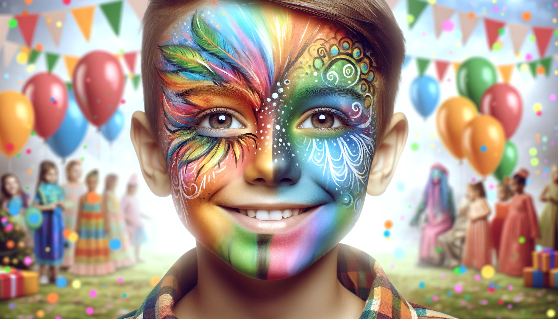Water-Based Face Paint Water-Based Face Paint on a kids face